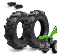 2 pneus 4.00-10 TM + chambres à air Pneus 8PR ultra-renforcés Roues en caoutchouc pour usage agricole Tondeuse à gazon Motoculteur