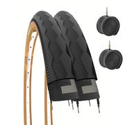 2 PNEUS 700 X 28C + CHAMBRES À AIR NOIR POUR VÉLO DE ROUTE VILLE