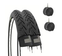 2 PNEUS 700 x 32 C (32-622) + Chambres Pneumatiques Noires Route Velo Trekking