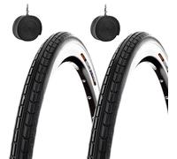 2 pneus 700 x 35 C (37-622) + chambres pneumatiques blanc noir route 28 1 5/8 3/8 City Bike Trekking Vélo