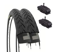 ECOVELO 2 pneus 700 x 35 C + Chambres américaines Adulte Unisexe, Nero, 28