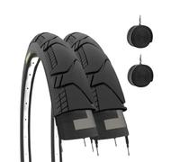 2 PNEUS 700X45 C + CHAMBRES À AIR DEMI SLICK GRAVEL VÉLO ADULTE TREKKING