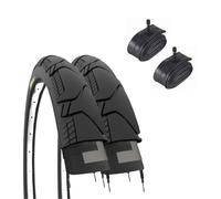 2 Pneus 700X45 C + Chambres America Pneumatiques Demi Slick Gravel Vélo Adulte