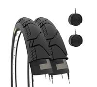 2 PNEUS 700X45 C + CHAMBRES À AIR DEMI SLICK GRAVEL VÉLO ADULTE TREKKING