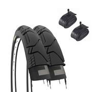 2 Pneus 700X45 C + Chambres America Pneumatiques Demi Slick Gravel Vélo Adulte