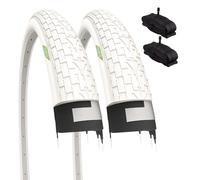 2 Pneus Blancs 20 X 1.95 (50-406) + Chambres America Caoutchouc Vélo BMX Enfant