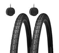 2 pneus de vélo 28 700 x 35 + chambres pneus noirs 28 1 5/8 3/8 (37-622) pour vélo ville, vélo de randonnée, 28"
