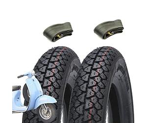 2 PNEUS DEESTONE 3.50-10 + CHAMBRES À AIR GOMMES POUR PIAGGIO VESPA PX 125 150 200 ARCOBALENO