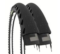 2 pneus Demi Slick 26 x 1,95 | Pneus 50-559 pour VTT Trekking Bike Hybride Mountain Bike CityBike, Noir