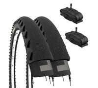 2 Pneus Demi Slick 26 x 1.95 Noir + Chambres Ecovelò P.S.I. 40-65 MTB