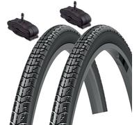 2 pneus DSI 700 x 35 + 2 chambres avec valve SCHRADER AMÉRIQUE pneus noirs pour vélo de ville 28 x 1,35 28 x 1 5/8 x 1 3/8 (37-622)