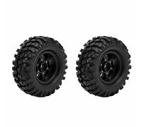 2 pneus en caoutchouc de 1,9 pouce (96 mm) avec jantes en alliage d’aluminium pour voiture télécommandée à chenilles SCX10 1/10, pneus tout-terrain à forte adhérence avec (Noire)