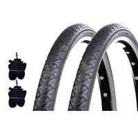 2 pneus noir Slick + 2 chambres pour vélo vélo City Bike routière 26 x 1.40 (37 - 559)