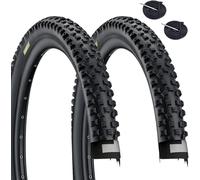 2 Pneus Noirs 29 x 2.25 (57-622) + Chambres à Air Caoutchouc Vélo Vtt Ponction