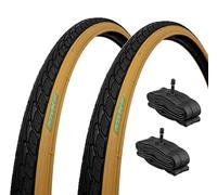 ECOVELO Lot de 2 pneus Noirs Para 700 x 35 C + Chambres américaines Adulte Unisexe, 28