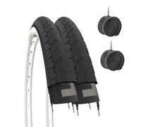 2 Pneus Vélo 26 x 1 3/8 + 2 Chambres d'air 26"x1 3/8 37-590 Blanc Noir