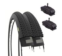 2 pneus VTT 26 x 1,95 (50 - 559) + Chambres avec Valve américaine pneus montés VTT tressés