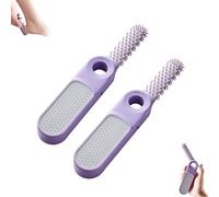 2 po Brosse de nettoyage à 1 orteil et fichier de pied Remover Callus pour les pieds dans la douche, brossage de l'espace en silicone entre les orteils Nettoyer les pieds doux Care Scotw
