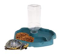 2 po de reptil d'eau et Plat de Nourriture avec Bouteille, Bol à Eau de Remplissage Automatique, Gros Reptiles alimentant Le Distributeur pour Tortue Crabe de Crabe de Tortue Dragon Lizard Gecko gren