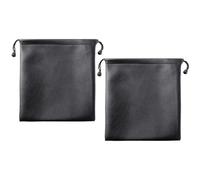 2 poches de rangement en polyuréthane avec cordon de serrage, sac de rangement pour écouteurs en cuir avec cordon de serrage, étui de protection universel pour écouteurs, sac de rangement pour