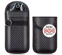 2 Pochette Clé Voiture,Etui Anti RFID Signal Faraday Pochette Sac,Pochettes Blocage Signal, Protection Antivol Anti Piratage de Télécommande Véhicule , Taille Universelle 13.5cmx8.5cm