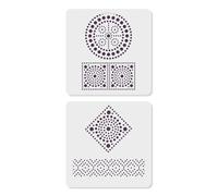 2 Pochoirs 13.5 x 13.5 'Graine Créative by DTM' Slow & Art Mandala