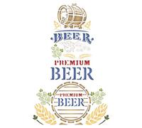 2 pochoirs à bière, 2 pièces / 20,3 x 35,5 cm (L) - Pochoirs pour pub, bar, tonneau de bière, mots houblon, grains de houblon, pochoirs pour modèles de peinture