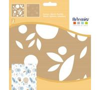 2 Pochoirs Kraft Fleurs - 20x20cm