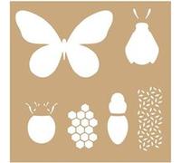 2 pochoirs Kraft Insectes 20 x 20 cm Marron G