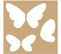 2 pochoirs Kraft Papillons 20 x 20 cm - Artemio Marron