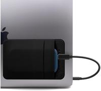 2 Pockets Adhesive Laptop Sleeve Compatible with External SSD, Slim Mouse, USB Cable and More - Black Noir