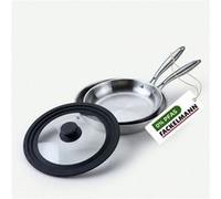 2 poêles 20 cm et 24 cm inox 18/10 Triply et couvercle Fackelmann Vita3 inox