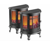 2 poêles électriques décoratifs à piles de 35,5 cm