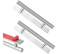 2 Poignée de Meuble Autocollante de Baie Vitree Coulissante pour Baie Vitrée Extérieure, Poignées Baie Vitrées Coulissante pour Meubles de Cuisine, Acier Inoxydable Sans Perçage (12.7x1.8x3.5cm)
