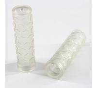 2 poignées de guidon de vélo conçues pour un guidon de 22 mm, fabriquées en caoutchouc antidérapant pour une absorption des chocs et une expérience de cyclisme confortable (transparent)