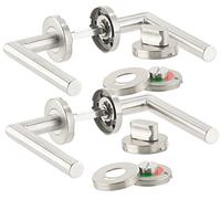 AGT : 2 garnitures de porte de WC/salle de bains - 4 poignées et 4 rosaces G