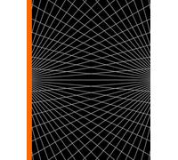 2 Point Perspective Grid Paper Sketchbook with Black Background | Portrait Layout.: 100 pages (double-sided print) | 8.5" x 11" | Light gray lines on Black Printed Paper