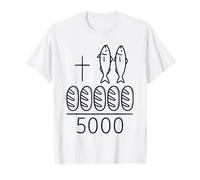 2 Poissons 5 Pains Jésus Croix 5000 Miracle Christian T-Shirt