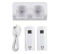 2 Port + 2 BATTERIE 2800mAh STATION CHARGEUR Pour Nintendo Wii WIIMOTE MANETTE
