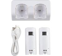 2 Port + 2 BATTERIE 2800mAh STATION CHARGEUR Pour Nintendo Wii WIIMOTE MANETTE