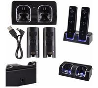 2 Port + 2 BATTERIE 2800mAh STATION CHARGEUR Pr Nintendo Wii WIIMOTE MANETTE