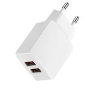 2-Port Chargeur USB-A, Prise Secteur Double USB 5V/2,1A, Adaptateur 10,5W | Embout Bloc, Chargeur Multiprise Universel pour iPhone, Samsung, Redmi, Oppo, Nokia, Moto, Huawei et Plus D'Appareils-Blanc