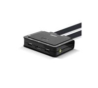 Lindy Switch KVM 2 Ports DisplayPort 1.2, USB Type C, USB 2.0 & Audio avec câbles 42346