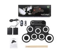 2. Portable Roll-Up Electronic Drum Set With Speakers Rechargeable Battery Sticks & Pedal For Children Music Practice Silicone Practice Pad With Speaker Drumsticks Foot Pedal