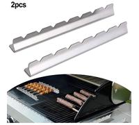2 porte-brochettes de gril, support de broche en acier inoxydable, pour 7 brochettes, pour barbecue extérieur au barbecue à gaz