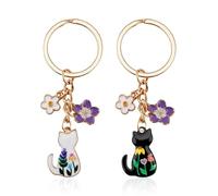2 Porte-Clés De Chat Créatifs, Décorations De Jardin De Chaton Mignon, Pendentif De Sac À Dos pour Animaux De Compagnie, Cadeaux pour Filles.