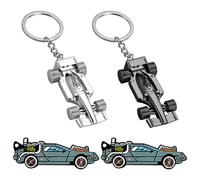 2 Porte-Clés De Course Créatifs, 2 Broches De Course, Bijoux De Clé De Voiture, Badges De Vêtements en Métal, Cadeaux d'anniversaire pour Hommes.