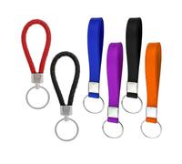 2 Porte-Clés en Cuir Et 4 Porte-Clés en Silicone, Multicolore en Option, Pendentif Portable, Bracelet De Sport.