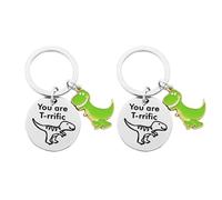 2 Porte-Clés en Forme De Dinosaure, Décoration De Texte Inspirante, Accessoires De Pendentif De Cartable, Porte-Clés D'Amitié Créatifs.
