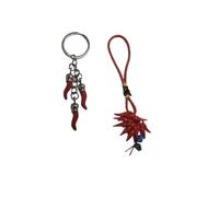 2 porte-clés en photo art5 : 3 cornes antijella porte-bonheur + 1 porte-clés pendentif cornes piments cornes à main cornes amulette horn charms lucky bosbo scio fer cheval pulcinella napolitain